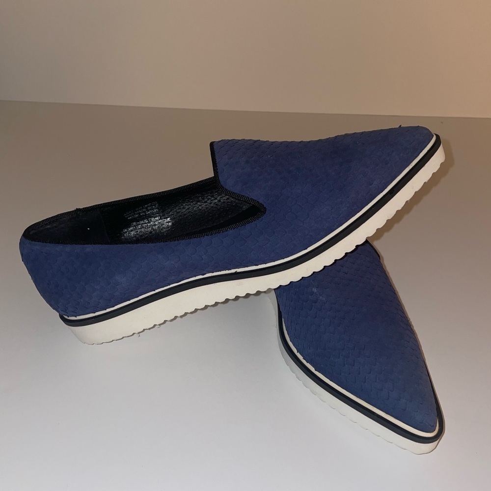 Blue Python Leather platform sneakers